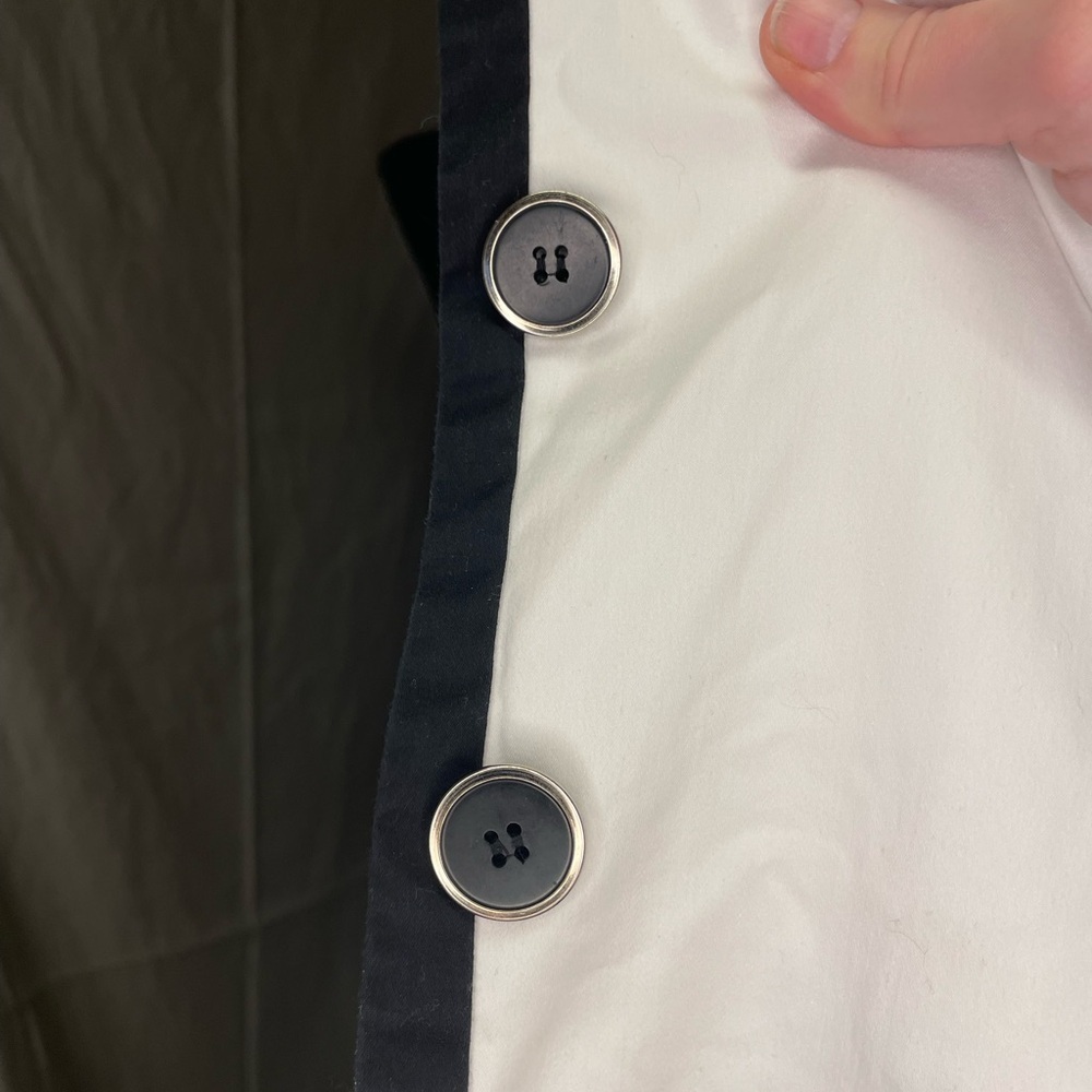 Alfani White Trench Coat with Black Trim - Picture 10 of 10